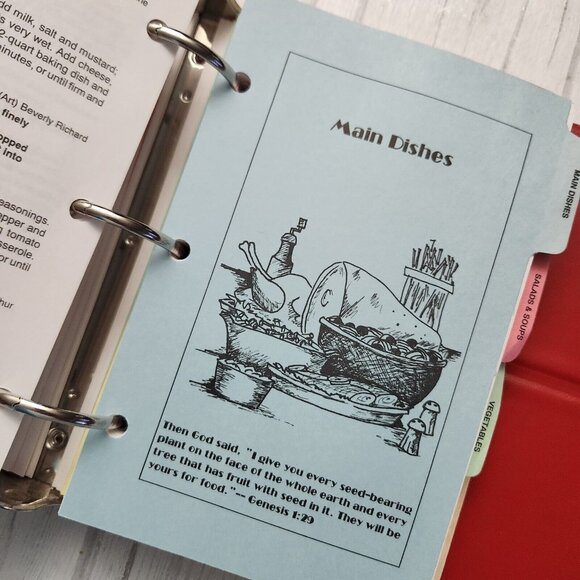 Vintage Faith Evangelical Luthrern Church The New and Old Cookbooks Binder 62-97 - Picture 10 of 14